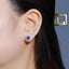 14K GOLD 2.81 CTW NATURAL SAPPHIRE & DIAMOND EARRINGS