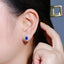 14K GOLD 2.81 CTW NATURAL SAPPHIRE & DIAMOND EARRINGS