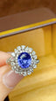 14K GOLD 3.67 CTW NATURAL SAPPHIRE & DIAMOND RING