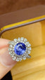 14K GOLD 3.67 CTW NATURAL SAPPHIRE & DIAMOND RING