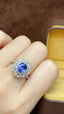 14K GOLD 3.67 CTW NATURAL SAPPHIRE & DIAMOND RING