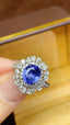 14K GOLD 3.67 CTW NATURAL SAPPHIRE & DIAMOND RING