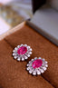 14K GOLD 2.43 CTW NATURAL RUBY & DIAMOND EARRINGS