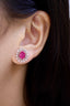 14K GOLD 2.43 CTW NATURAL RUBY & DIAMOND EARRINGS