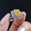 GIA CERTIFIED 14K GOLD 1.65 CTW NATURAL YELLOW DIAMOND & DIAMOND RING/PENDANT( WITHOUT CHAIN )