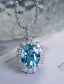 14K GOLD 2.38 CTW NATURAL AQUAMARINE & DIAMOND PENDANT( WITHOUT CHAIN )