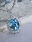 14K GOLD 2.38 CTW NATURAL AQUAMARINE & DIAMOND PENDANT( WITHOUT CHAIN )