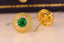 14K GOLD 1.24 CTW VIVID GREEN NATURAL EMERALD & DIAMOND EARRINGS