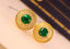 14K GOLD 1.24 CTW VIVID GREEN NATURAL EMERALD & DIAMOND EARRINGS