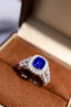 14K GOLD 3.72 CTW NATURAL SAPPHIRE & DIAMOND RING