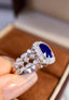 14K GOLD 3.72 CTW NATURAL SAPPHIRE & DIAMOND RING