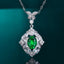 14K GOLD 1.08 CTW VIVID GREEN NATURAL EMERALD & DIAMOND PENDANT