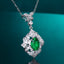 14K GOLD 1.08 CTW VIVID GREEN NATURAL EMERALD & DIAMOND PENDANT