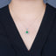 14K GOLD 1.08 CTW VIVID GREEN NATURAL EMERALD & DIAMOND PENDANT