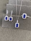 14K GOLD 5.95 CTW NATURAL SAPPHIRE & DIAMOND JEWELRY SET