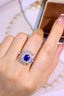 14K GOLD 2.89 CTW NATURAL SAPPHIRE & DIAMOND RING