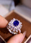 14K GOLD 2.89 CTW NATURAL SAPPHIRE & DIAMOND RING