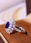 14K GOLD 2.89 CTW NATURAL SAPPHIRE & DIAMOND RING