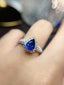 14K GOLD 2.54 CTW VIVID BLUE NATURAL SAPPHIRE & DIAMOND RING