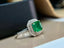 14K GOLD 1.50 CT VIVID GREEN NATURAL EMERALD & DIAMOND RING