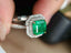14K GOLD 1.50 CT VIVID GREEN NATURAL EMERALD & DIAMOND RING