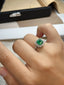14K GOLD 1.50 CT VIVID GREEN NATURAL EMERALD & DIAMOND RING