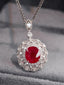 14K GOLD 1.58 CTW NATURAL RUBY & DIAMOND PENDANT