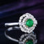 14K GOLD 1.00 CTW VIVID GREEN NATURAL EMERALD & DIAMOND RING