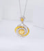 14K GOLD 1.38 CTW NATURAL YELLOW DIAMOND & DIAMOND NECKLACE