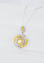 14K GOLD 1.38 CTW NATURAL YELLOW DIAMOND & DIAMOND NECKLACE