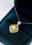 14K GOLD 1.38 CTW NATURAL YELLOW DIAMOND & DIAMOND NECKLACE