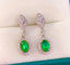 14K GOLD 1.2 CT VIVID GREEN NATURAL EMERALD & DIAMOND EARRINGS