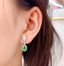 14K GOLD 1.2 CT VIVID GREEN NATURAL EMERALD & DIAMOND EARRINGS