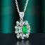 14K GOLD 1.08 CTW VIVID GREEN NATURAL EMERALD & DIAMOND PENDANT