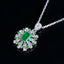 14K GOLD 1.08 CTW VIVID GREEN NATURAL EMERALD & DIAMOND PENDANT