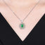 14K GOLD 1.08 CTW VIVID GREEN NATURAL EMERALD & DIAMOND PENDANT