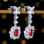 14K GOLD 3.76 CTW NATURAL RUBY & SAPPHIRE EARRINGS