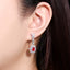 14K GOLD 3.76 CTW NATURAL RUBY & SAPPHIRE EARRINGS