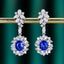 14K GOLD 2.41 CTW NATURAL SAPPHIRE & DIAMOND EARRINGS