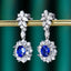 14K GOLD 2.41 CTW NATURAL SAPPHIRE & DIAMOND EARRINGS