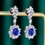 14K GOLD 2.41 CTW NATURAL SAPPHIRE & DIAMOND EARRINGS