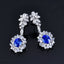 14K GOLD 2.41 CTW NATURAL SAPPHIRE & DIAMOND EARRINGS