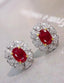 14K GOLD 1.42 CTW NATURAL RUBY & DIAMOND EARRINGS