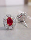 14K GOLD 1.42 CTW NATURAL RUBY & DIAMOND EARRINGS