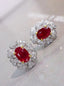 14K GOLD 1.42 CTW NATURAL RUBY & DIAMOND EARRINGS