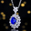 14K GOLD 2.10 CTW NATURAL SAPPHIRE & DIAMOND PENDANT