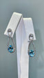 14K GOLD 2.7 CTW NATURAL AQUAMARINE & DIAMOND EARRINGS