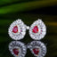 14K GOLD 0.61 CTW NATURAL RUBY & DIAMOND EARRINGS