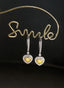 14K GOLD 0.78 CTW NATURAL YELLOW DIAMOND & DIAMOND EARRINGS