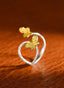 14K GOLD 0.37 CTW NATURAL YELLOW DIAMOND & DIAMOND RING